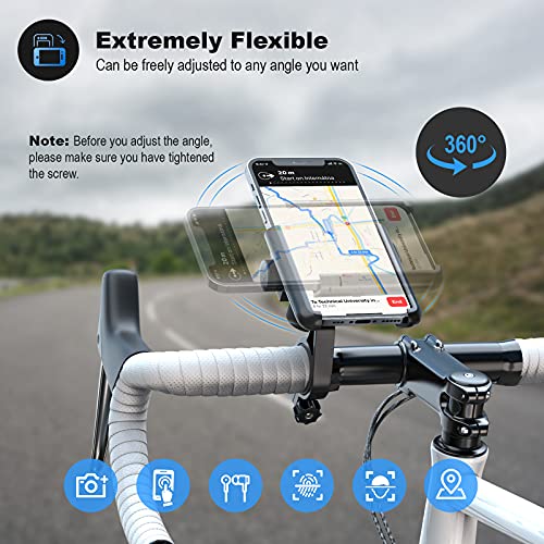 visnfa Upgraded Bike Phone Mount Anti Shake and Stable 360Â° Rotation Adjustable Universal Bike Accessories/Bike Phone Holder for Any Smartphones GPS Other Devices Between 3.5 and 7.0 inches