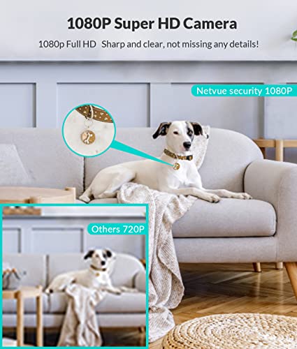 Dog Camera, Netvue 1080P FHD 2.4GHz WiFi Pet Camera , Indoor Security Camera for Pet/Baby/Nanny, AI Human Detection, Night Vision, Cloud Storage/TF Card, 2-Way Audio Compatible with Alexa