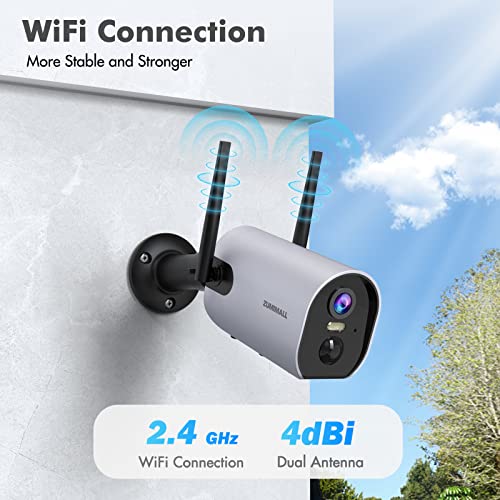 Wireless Outdoor WiFi Security Camera, Rechargeable Battery-Powered Home Security Camera, 1080P Night Vision/Waterproof, PIR Motion Detection, 2-Way Audio, Compatible with Cloud Storage/SD Slot