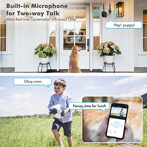Wireless Outdoor WiFi Security Camera, Rechargeable Battery-Powered Home Security Camera, 1080P Night Vision/Waterproof, PIR Motion Detection, 2-Way Audio, Compatible with Cloud Storage/SD Slot
