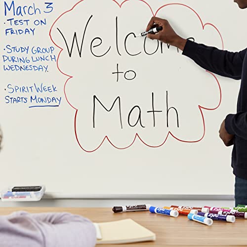 Expo Low Odor Dry Erase Marker Set with White Board Eraser and Cleaner | Chisel Tip Dry Erase Markers | Assorted Colors, 6-Piece Set with Whiteboard Cleaner