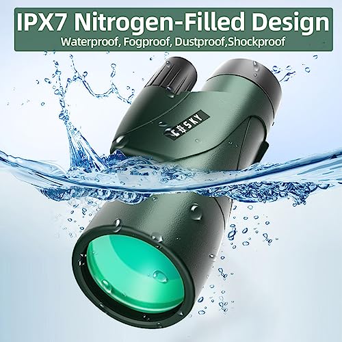 Gosky 12x55 High Definition Monocular Telescope and Quick Smartphone Holder - 2019 Newest Waterproof Monocular -BAK4 Prism for Wildlife Bird Watching Hunting Camping Travelling Wildlife Secenery