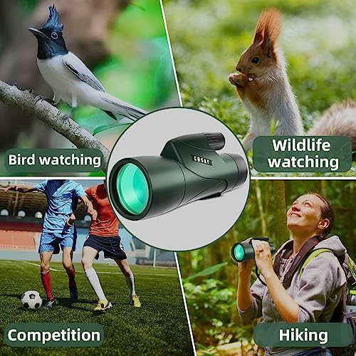 Gosky 12x55 High Definition Monocular Telescope and Quick Smartphone Holder - 2019 Newest Waterproof Monocular -BAK4 Prism for Wildlife Bird Watching Hunting Camping Travelling Wildlife Secenery