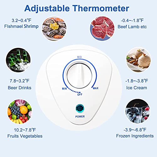 SMETA 3.4 cu ft Chest Freezer with Removable Baskets Free-Standing Top Open Door Deep Freezer, White