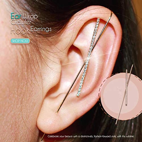 Nihewoo Pair of Ear Wrap Crawler Hook Earrings,Jewelry Hook Earrings for Women Girls Ear Wrap Ear Cuff Earring