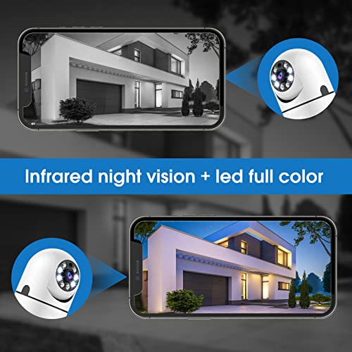 Wireless Light Bulb Camera, 360Â°Panoramic Surveillance Cam, 2.4GHz WiFi Smart 1080P Outdoor Security Camera with Motion Detection Alarm Night Vision Two-Way-Talk Phone Remote View Indoor E27