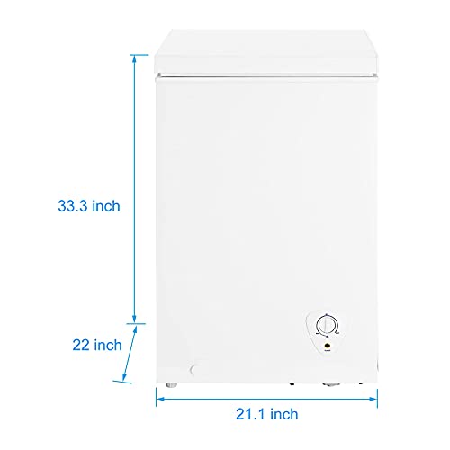 SMETA 3.4 cu ft Chest Freezer with Removable Baskets Free-Standing Top Open Door Deep Freezer, White