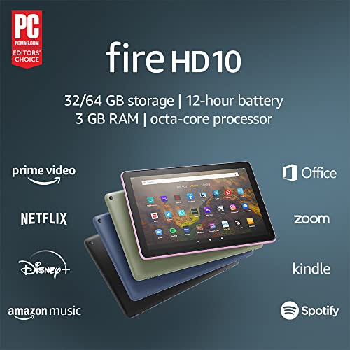 All-new Fire HD 10 tablet, 10.1", 1080p Full HD, 32 GB, latest model (2021 release), Denim