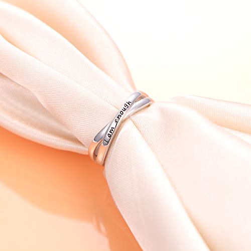 Sterling Silver I Am Enough Ring Size 10