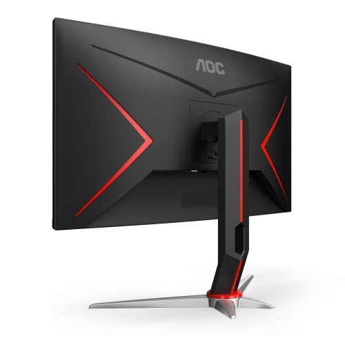 AOC CQ27G2 27" Super Curved Frameless Gaming Monitor QHD 2K, 1500R Curved VA, 1ms, 144Hz, FreeSync, Height adjustable, 3-Year Zero Dead Pixel Guarantee