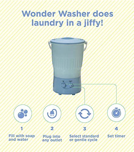 As Seen On TV Wonder Washer - a Portable Mini Clothes Washing Machine That goes Anywhere - Ideal for Cleaning Clothes On The Go - 10 Liter Capacity