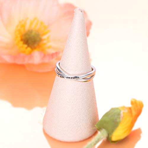 Sterling Silver I Am Enough Ring Size 10