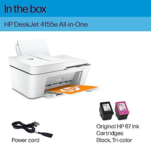 HP DeskJet 4155e All-in-One Wireless Color Printer, with Bonus 6 Months Free Instant Ink with HP+ (26Q90A)
