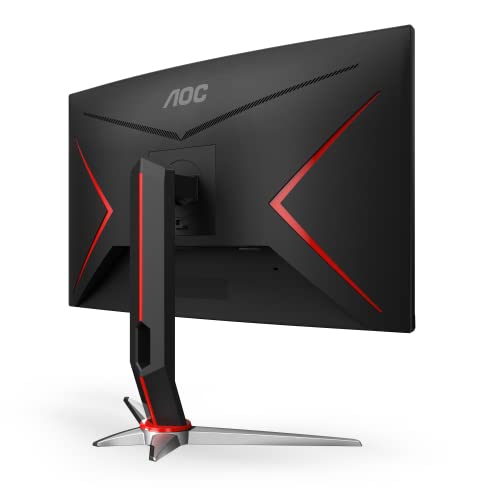AOC CQ27G2 27" Super Curved Frameless Gaming Monitor QHD 2K, 1500R Curved VA, 1ms, 144Hz, FreeSync, Height adjustable, 3-Year Zero Dead Pixel Guarantee