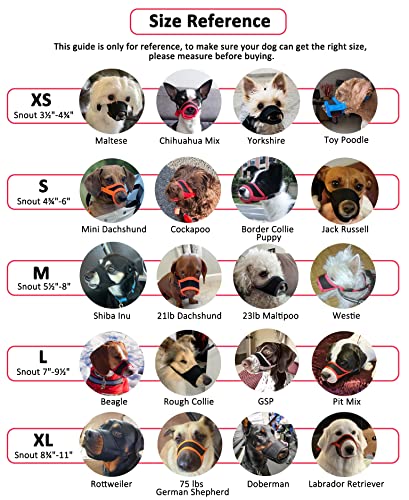 Dog Muzzle Anti Biting Barking and Chewing, with Comfortable Mesh Soft Fabric and Adjustable Strap, Suitable for Small, Medium and Large Dogs (XS, Black)