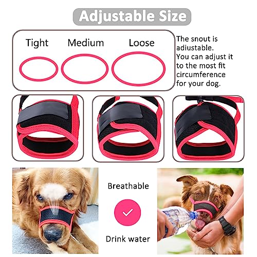 Dog Muzzle Anti Biting Barking and Chewing, with Comfortable Mesh Soft Fabric and Adjustable Strap, Suitable for Small, Medium and Large Dogs (XS, Black)
