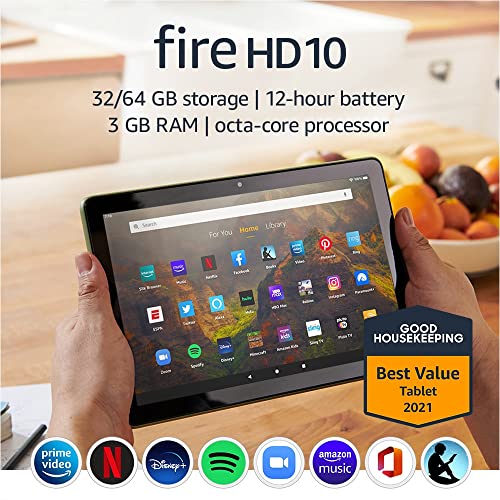 All-new Fire HD 10 tablet, 10.1", 1080p Full HD, 32 GB, latest model (2021 release), Denim