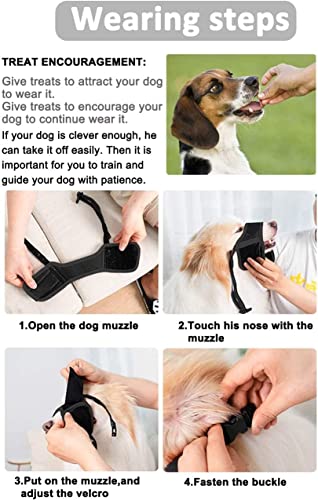 Dog Muzzle Anti Biting Barking and Chewing, with Comfortable Mesh Soft Fabric and Adjustable Strap, Suitable for Small, Medium and Large Dogs (XS, Black)