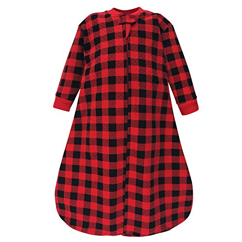 Hudson Baby Unisex Baby Premium Quilted Long Sleeve Sleeping Bag and Wearable Blanket, Buffalo Plaid, 0-6 Months
