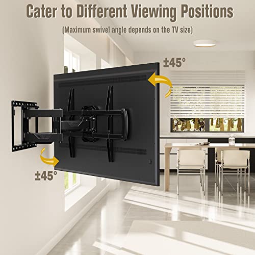 Mounting Dream TV Mount Bracket for 42-70 Inch Flat Screen TVs, Full Motion TV Wall Mounts with Swivel Articulating Dual Arms , Heavy Duty Design - Max VESA 600x400mm , 100 LBS Loading , MD2296