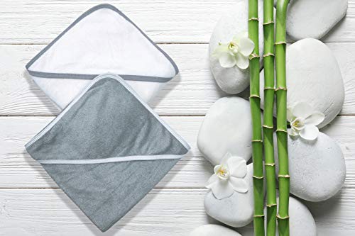 2 Pack Premium Bamboo Baby Bath Towel - Ultra Absorbent - Ultra Soft Organic Hypoallergenic Hooded Towels for Babies,Toddler,Infant - Newborn Essential -Perfect Baby Registry Gifts for Boy Girl