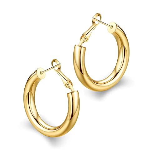 wowshow Small Chunky Thick Good Tube Hoops Earrings for Women