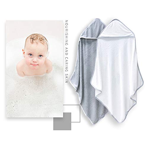 2 Pack Premium Bamboo Baby Bath Towel - Ultra Absorbent - Ultra Soft Organic Hypoallergenic Hooded Towels for Babies,Toddler,Infant - Newborn Essential -Perfect Baby Registry Gifts for Boy Girl