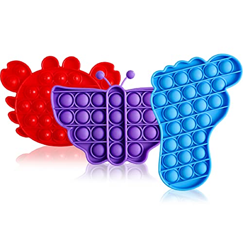 Yuqre Cheap Push Pop Bubble Fidget Toys 3 Pack, Friendly Silicone Materials, Great for Kids and Adults