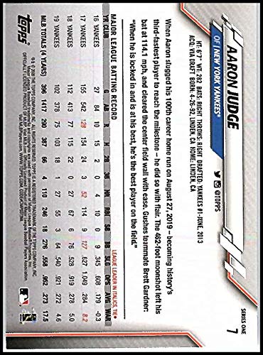 2020 Topps #7 Aaron Judge New York Yankees