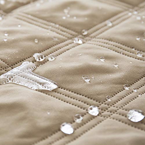 Ameritex Waterproof Dog Bed Cover Pet Blanket with Anti-Slip Back for Furniture Bed Couch Sofa (52x82 Inches, Beige)