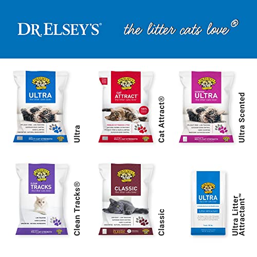 Dr. Elsey's Premium Clumping Cat Litter Ultra Uncented | 99.9% Dust-Free, Low Tracking, Hard Clumping, Superior Odor Control & Natural Ingredients, 40 Pound (Pack of 1)
