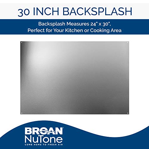 Broan Backsplash Range Hood Wall Shield for Kitchen, Reversible Stainless Steel, 24" x 30"