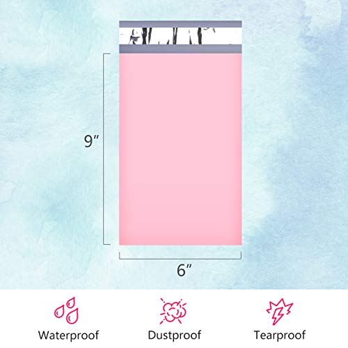 UCGOU 6x9" Light Pink Poly Mailers Premium Shipping Envelopes Mailer Self Sealed Mailing Bags with Waterproof and Tear-Proof Postal Bags 200Pcs