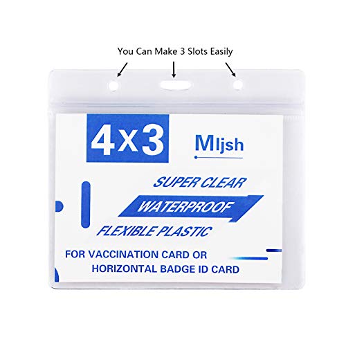 2 Pack - CDC Vaccinate Card Holder 4 X 3 Inches Immunization Record Vaccination Cards Protector Clear Vinyl Plastic Sleeve with Waterproof Type Resealable Zip
