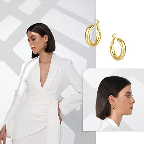 wowshow Small Chunky Thick Good Tube Hoops Earrings for Women