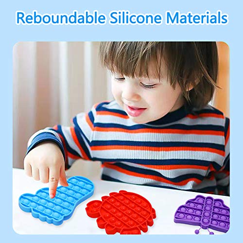 Yuqre Cheap Push Pop Bubble Fidget Toys 3 Pack, Friendly Silicone Materials, Great for Kids and Adults