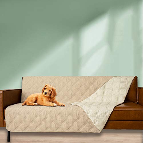 Ameritex Waterproof Dog Bed Cover Pet Blanket with Anti-Slip Back for Furniture Bed Couch Sofa (52x82 Inches, Beige)