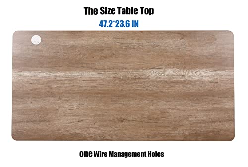 UNICOO Melamine 47.2 x 23.6 Inch Universal Table Top for Standard and Sit to Stand Height Adjustable Home and Office Desk Frames (Gray Oak)