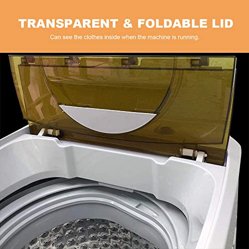 Panda PAN6320W Portable Machine, 10lbs Capacity, 10 Wash Programs, 2 Built in Rollers/casters, Compact Top Load Cloth Washer, 1.34 Cu.ft, Gray