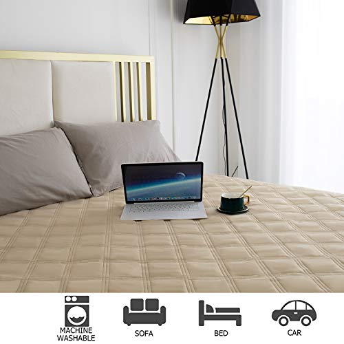 Ameritex Waterproof Dog Bed Cover Pet Blanket with Anti-Slip Back for Furniture Bed Couch Sofa (52x82 Inches, Beige)