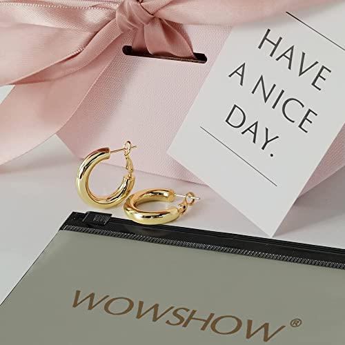 wowshow Small Chunky Thick Good Tube Hoops Earrings for Women