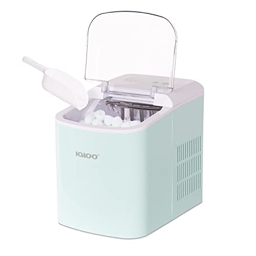 Igloo Automatic Portable Electric Countertop Ice Maker Machine, 26 Pounds in 24 Hours, 9 Ice Cubes Ready in 7 minutes, With Ice Scoop and Basket, Perfect for Water Bottles, Mixed Drinks, Parties