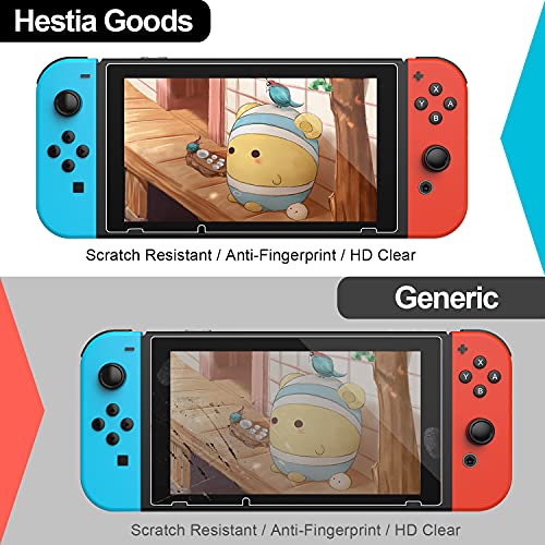 [3 Pack]Hestia Goods Tempered Glass Screen Protector for Nintendo Switch - Transparent HD Clear Anti-Scratch Screen Protector for Nintendo Switch