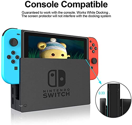 [3 Pack]Hestia Goods Tempered Glass Screen Protector for Nintendo Switch - Transparent HD Clear Anti-Scratch Screen Protector for Nintendo Switch