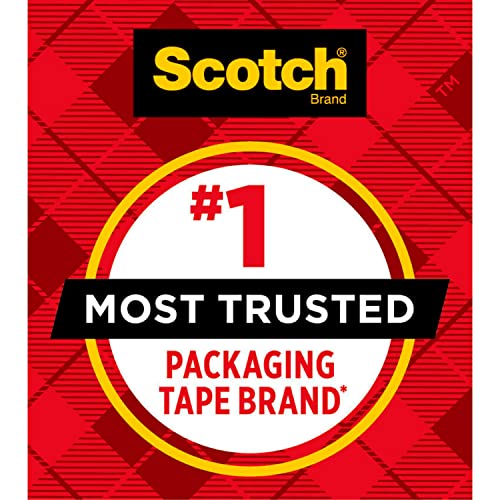 Scotch Heavy Duty Packaging Tape, 1.88" x 22.2 yd, Designed for Packing, Shipping and Mailing, Strong Seal on All Box Types, 1.5" Core, Clear, 6 Rolls with Dispenser (142-6)