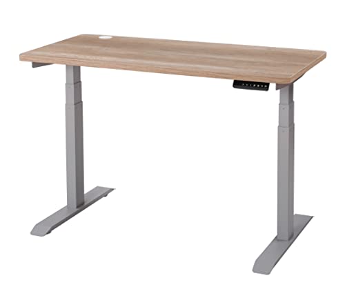 UNICOO Melamine 47.2 x 23.6 Inch Universal Table Top for Standard and Sit to Stand Height Adjustable Home and Office Desk Frames (Gray Oak)