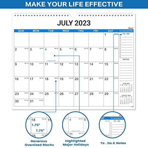2021-2022 Calendar - 18 Monthly Wall Calendar, July 2021 - December 2022, 14.6'' x 11.4", Academic Calendar, Large Blocks with Julian Dates, Twin-Wire Binding, Suitable for hanging on the wall with simple appearance and decorative effect.