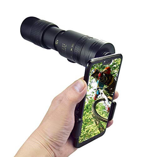 Longaoa 4K 10-300X40mm Super Telephoto Zoom Monocular Telescope with Tripod for Smartphone Portable &Astronomy Beginners,Waterproof, Fogproof, HD,Easy Focus,Night Vision, for Travelling/Camping(A)