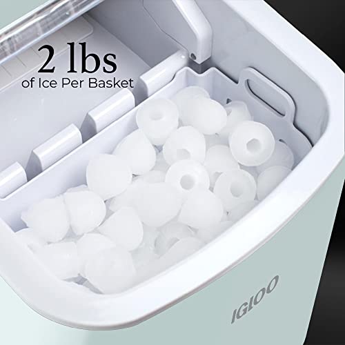 Igloo Automatic Portable Electric Countertop Ice Maker Machine, 26 Pounds in 24 Hours, 9 Ice Cubes Ready in 7 minutes, With Ice Scoop and Basket, Perfect for Water Bottles, Mixed Drinks, Parties