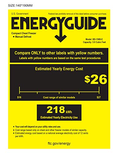 Kismile 5.0 Cubic Feet Chest Freezer with Removable Basket Free Standing Top open Door Compact Freezer with Adjustable Temperature for Home/Kitchen/Office/Bar (5.0 Cubic Feet, Black)